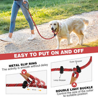 Slip Lead Dog Leash Reflective Training Durable Braided Rope Leashes – Essentials for Dogs - Red / 1PC Small 3/8in x 6ft - image 4