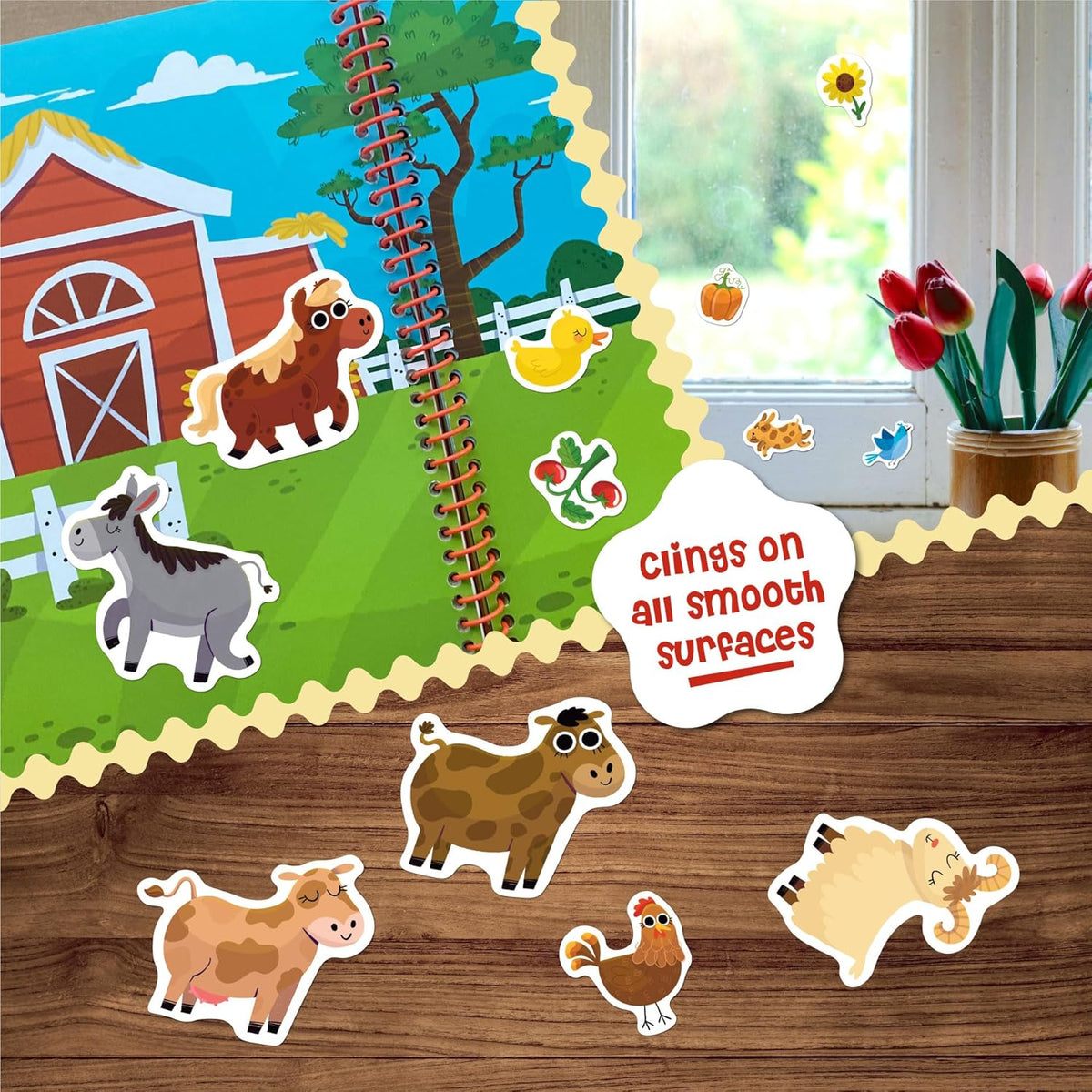 Stick4Ever Jelly Sticker Book, for Kids, Waterproof - Farm - image 2
