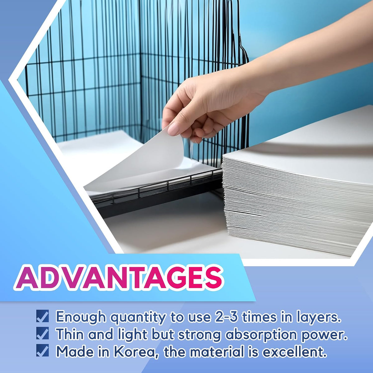 Large Bird Cage Liners, 120 Ink-Free Newsprint Sheets - Standard (20" x 18") - image 3
