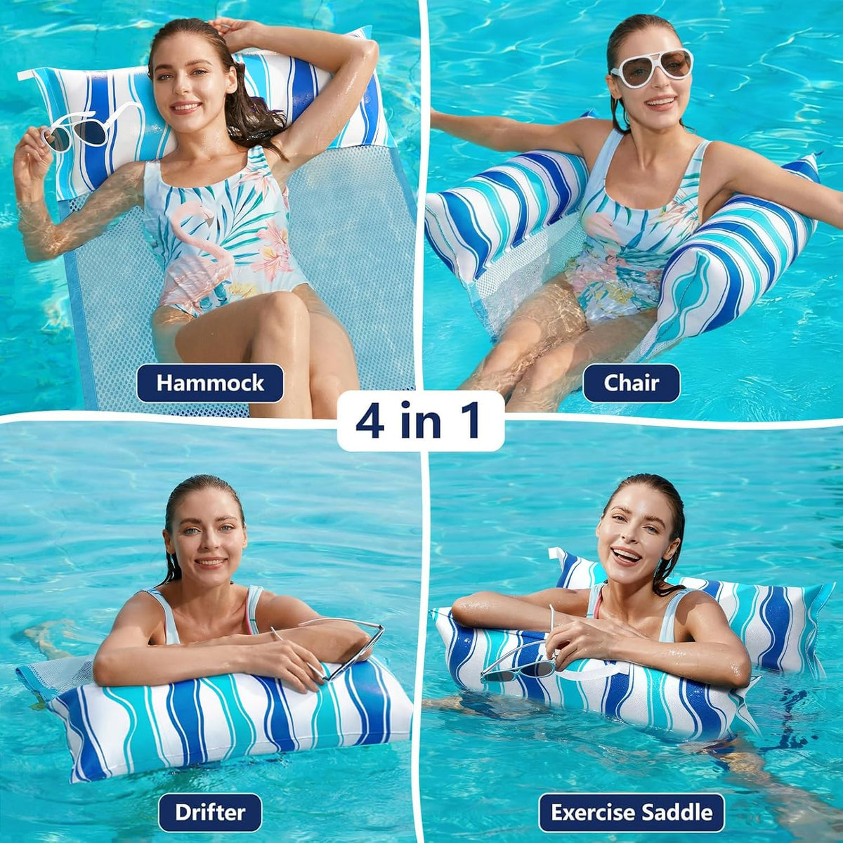 Jasonwell Inflatable Pool Hammock Float - Blue / Large / 1 - image 2