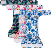 CuteBone Washable Dog Diapers Female No Tail Hole 3 Pack Reusable - For docked-tail, 2#floral / S - image 3