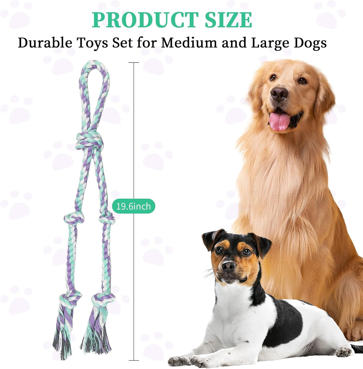 Flirt Pole for Dogs, Interactive Toys Tug-of-war for Pet - 5 knot-19.5In - image 4