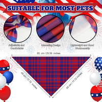 Abbylike 100 Pcs Fall Thanksgiving Dog Bandanas Bulk - Patriotic Plaid / 25.6 x 17.7 x 17.7 Inch - image 3