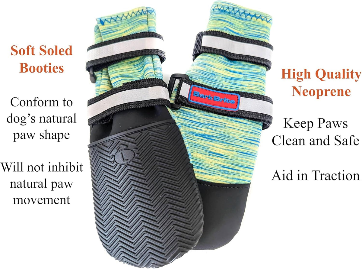 All Weather Neoprene Paw Protector Dog Boots with Reflective Straps - Turquoise / XL - image 3