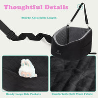 Dog Car Seats for Small Dogs Safety Stable Pet Bed for Car with Seatbelt Up to 30lbs Anti-Collapse for Travel