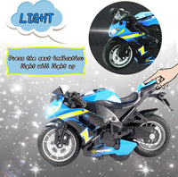 BOBUEXER die-cast motorcycle toy in blue, 1:14 scale pull-back bike with lights and sound - view 12