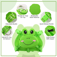 Dog Backpack Harness, No-Pull Dog Backpack with D-Ring, Frog, M - Green Frog / Small - image 3