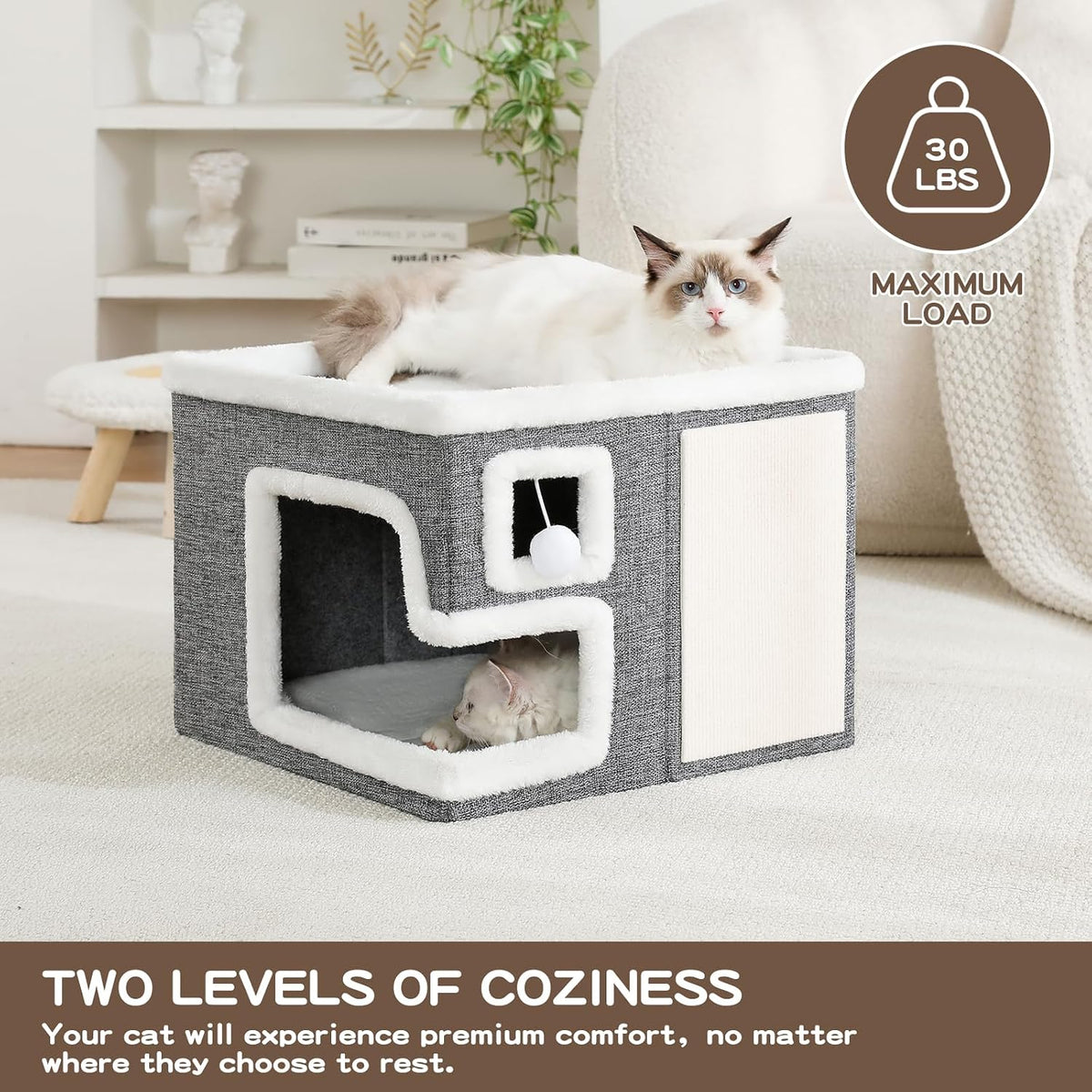 Cat Houses for Indoor Cats - Grey / Large - image 2