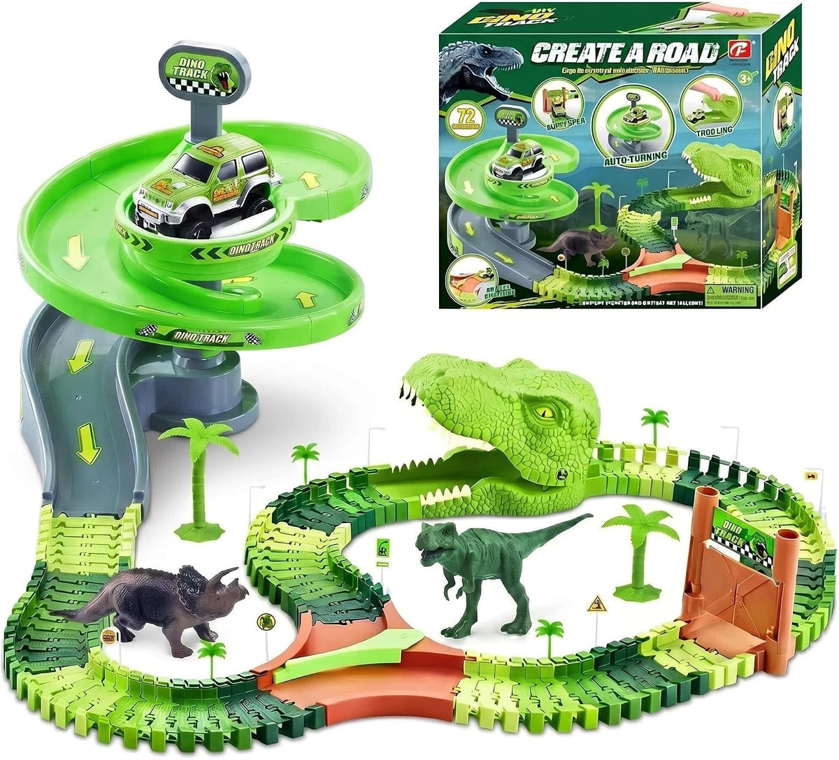 Dinosaur Race Track Toys for Boys 3-5 - Spiral Dinosaur Race Track Set