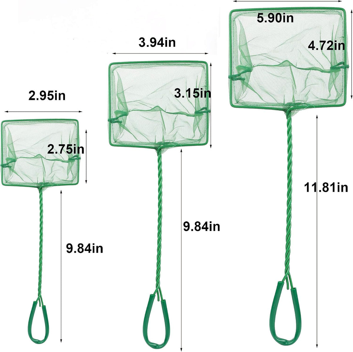 3PCS Aquarium Fish Net Fine Mesh Net Quick Catch Nets Nylon Fishing - Classic - image 3