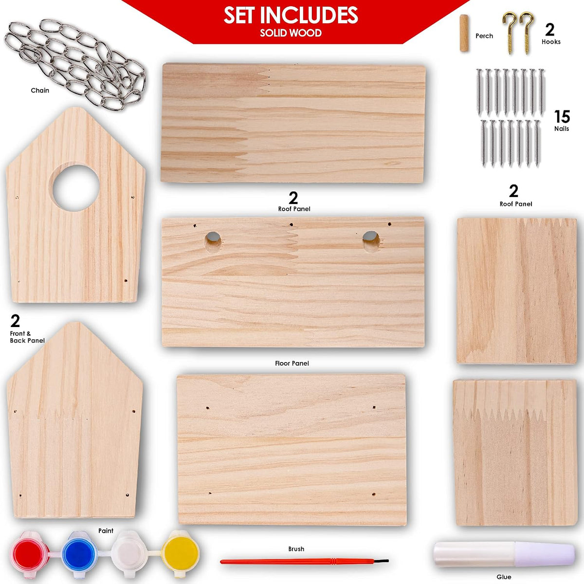 Hapinest Wooden Bird Houses to Paint and Build - image 2