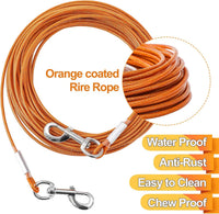 10/15/20/25FT Dog Tie Out Cable - Orange / 125Ibs 20ft - image 3