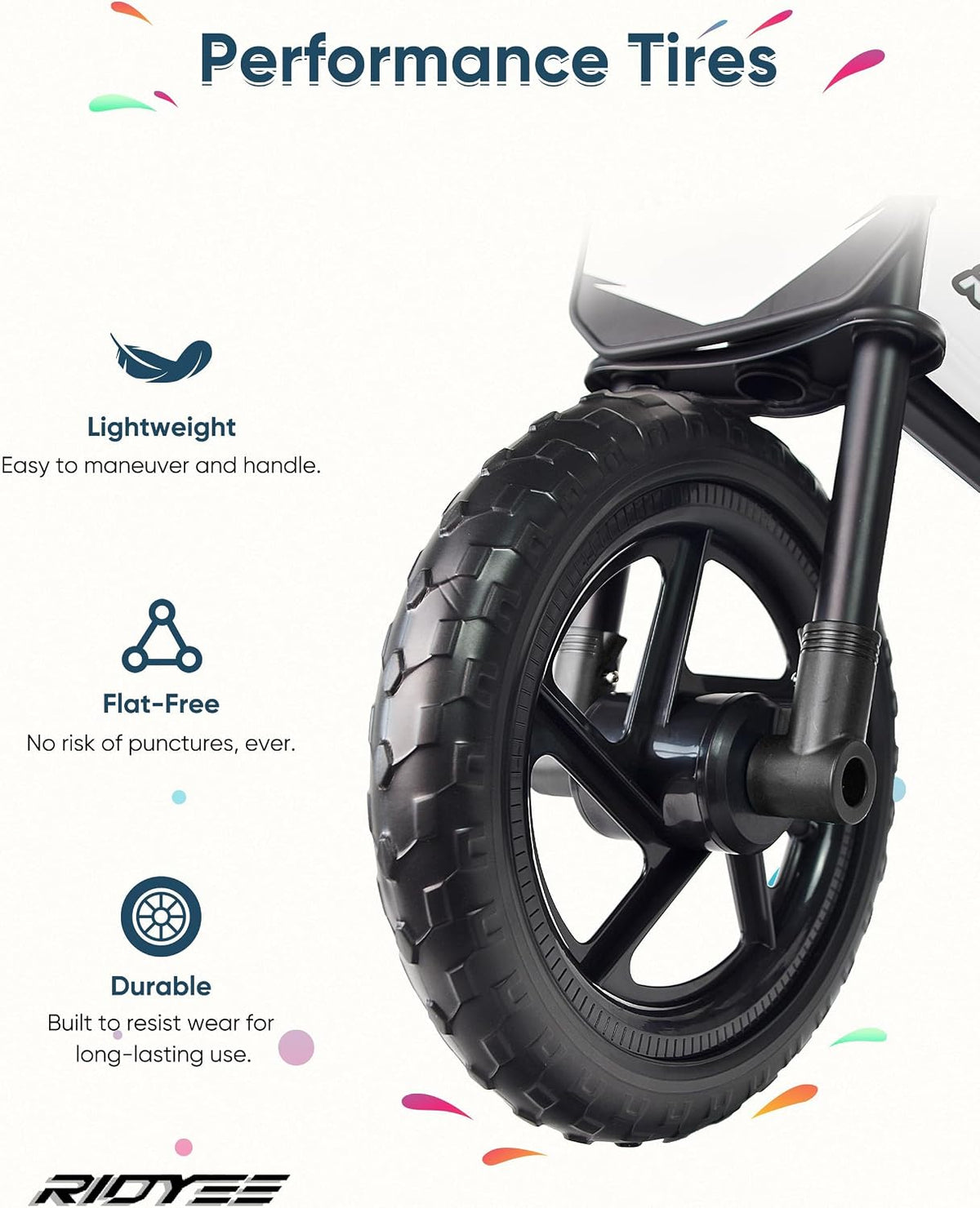 RIDYEE Toddler Balance Bike 2 Year Old - WhiteSport - image 4