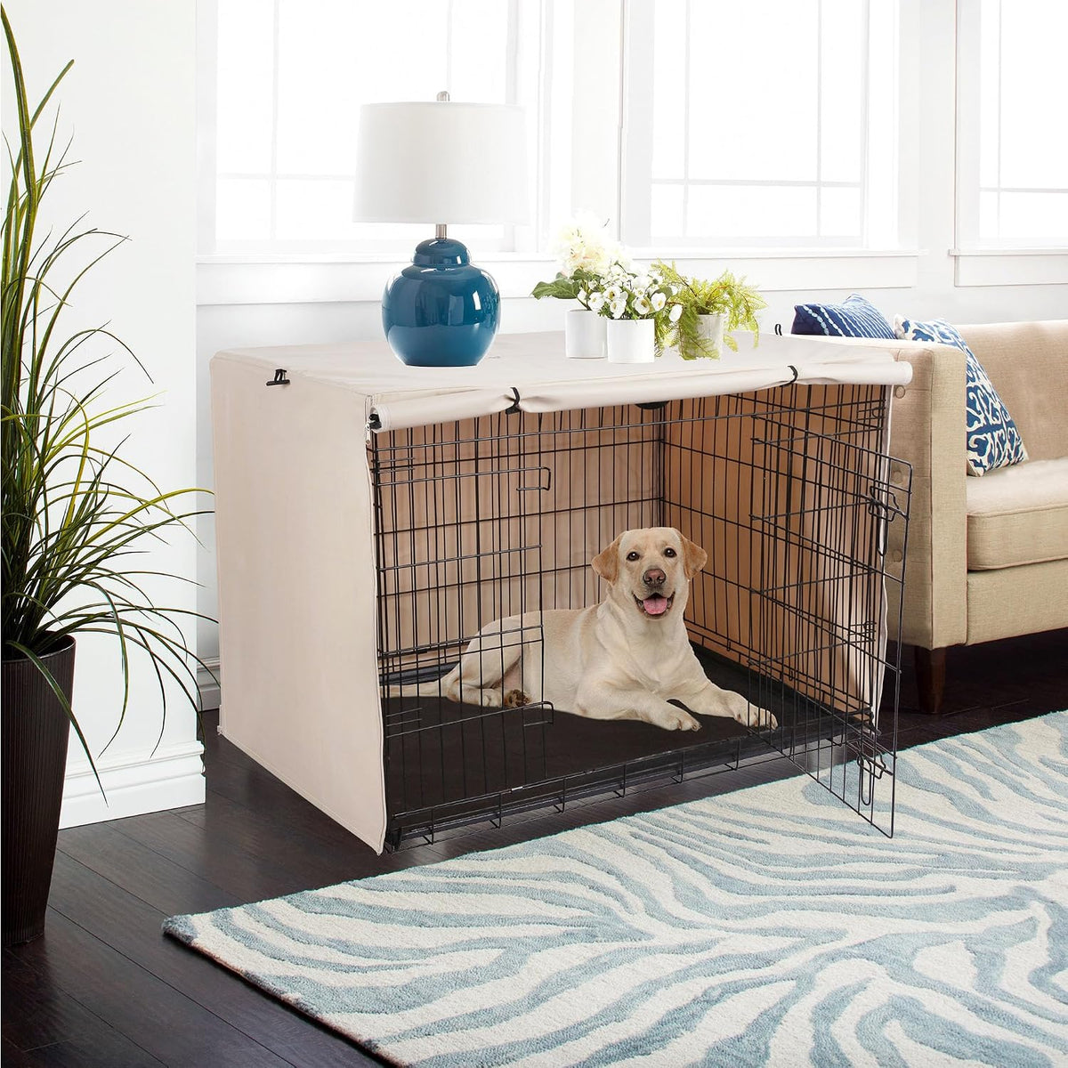 Deblue 36 inch Dog Crate Cover Fit for 36 inch Wire - – Essentials for Dogs - 30.0"L x 19.0"W x 21.0"H / Tan - image 4