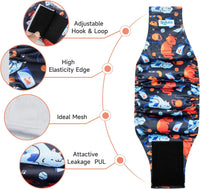 Washable Belly Bands for Male Dogs, Reusable Dog Diapers Male - Large (18"-21") / Tabby-Print - image 2