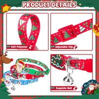 PUPTECK Halloween Cat Collar Breakaway with Bells, Kitten Outfit – Essentials for Cats - Blue&Green&Red / NECK (7.87"-11.8") - image 3