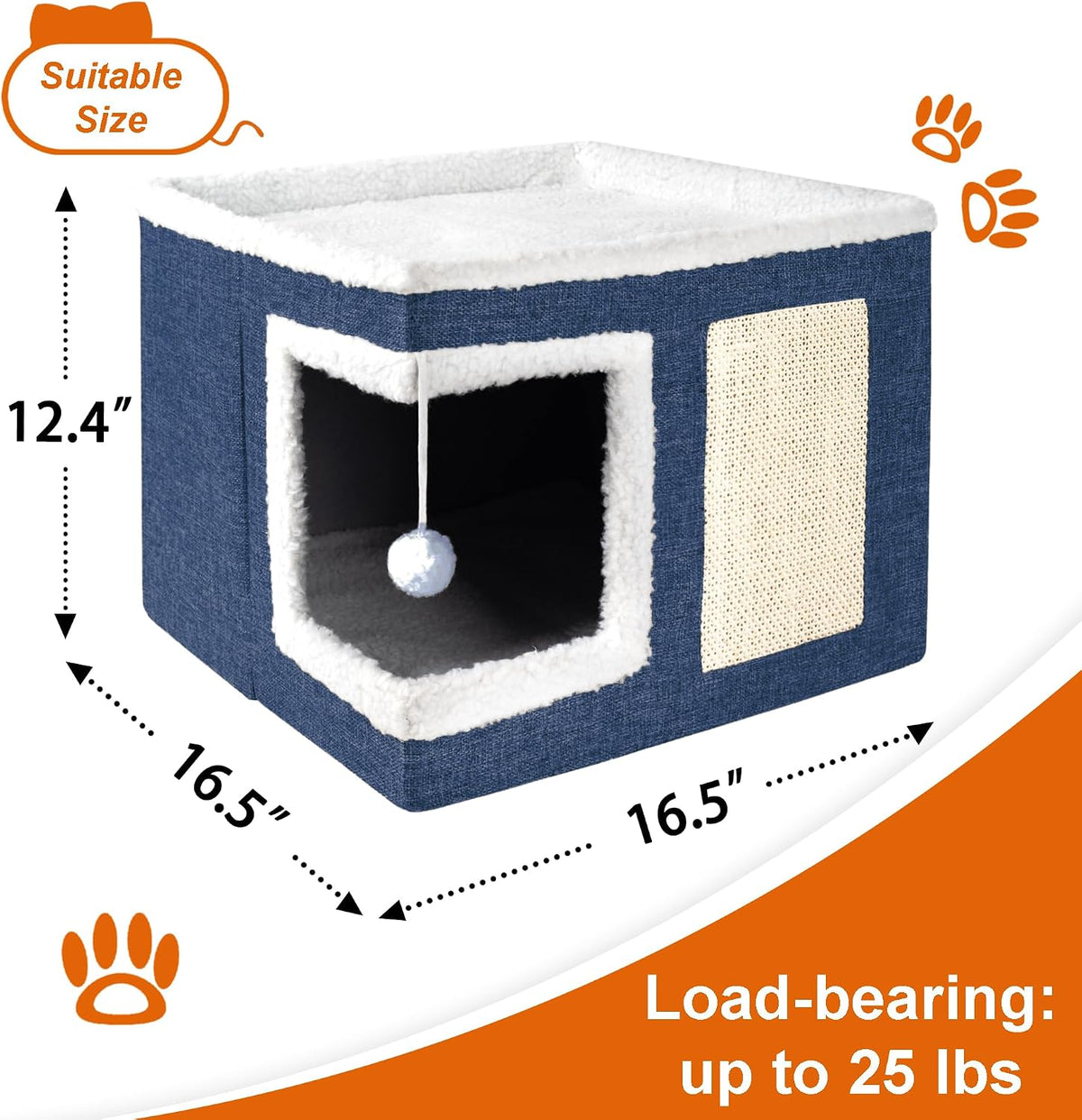 Loyareal Cat Houses for Indoor Cats - S / Navy Blue - image 3
