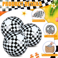 Hollowfly 12 Pack Checkered Flag Beach Balls Kids 7.87" - 7.8" / Checkered Flag / 6 - image 2