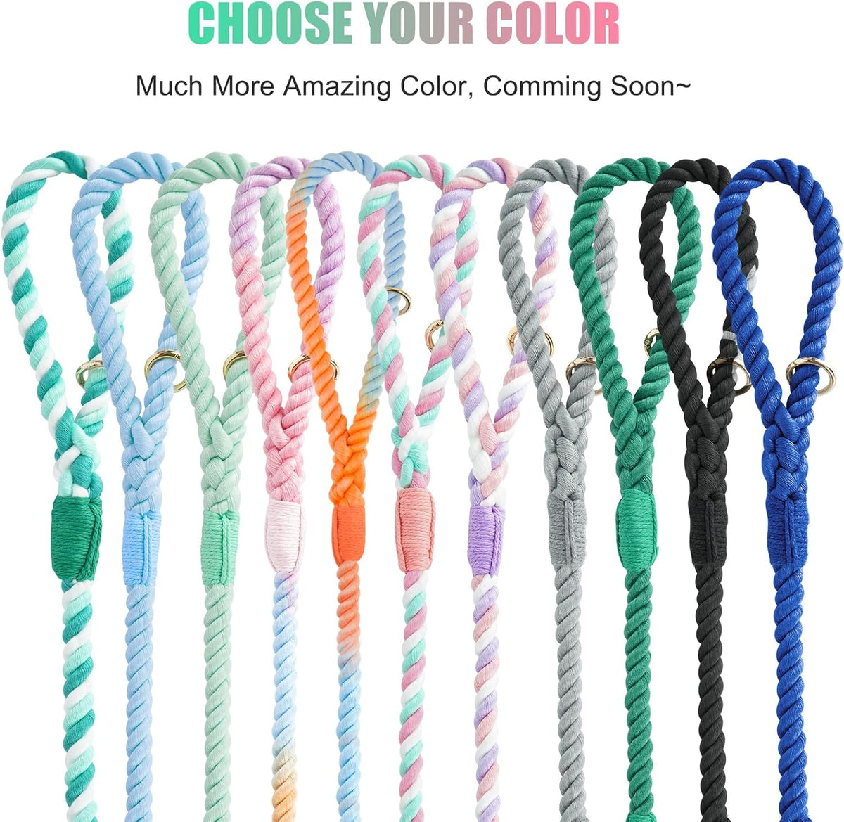 5 FT Handmade Rope Dog Leash for Small Medium and Large Dogs – Essentials for Dogs - 5FT x 1/2in (Pack of 1) / Cherry Blossom Pink - image 4