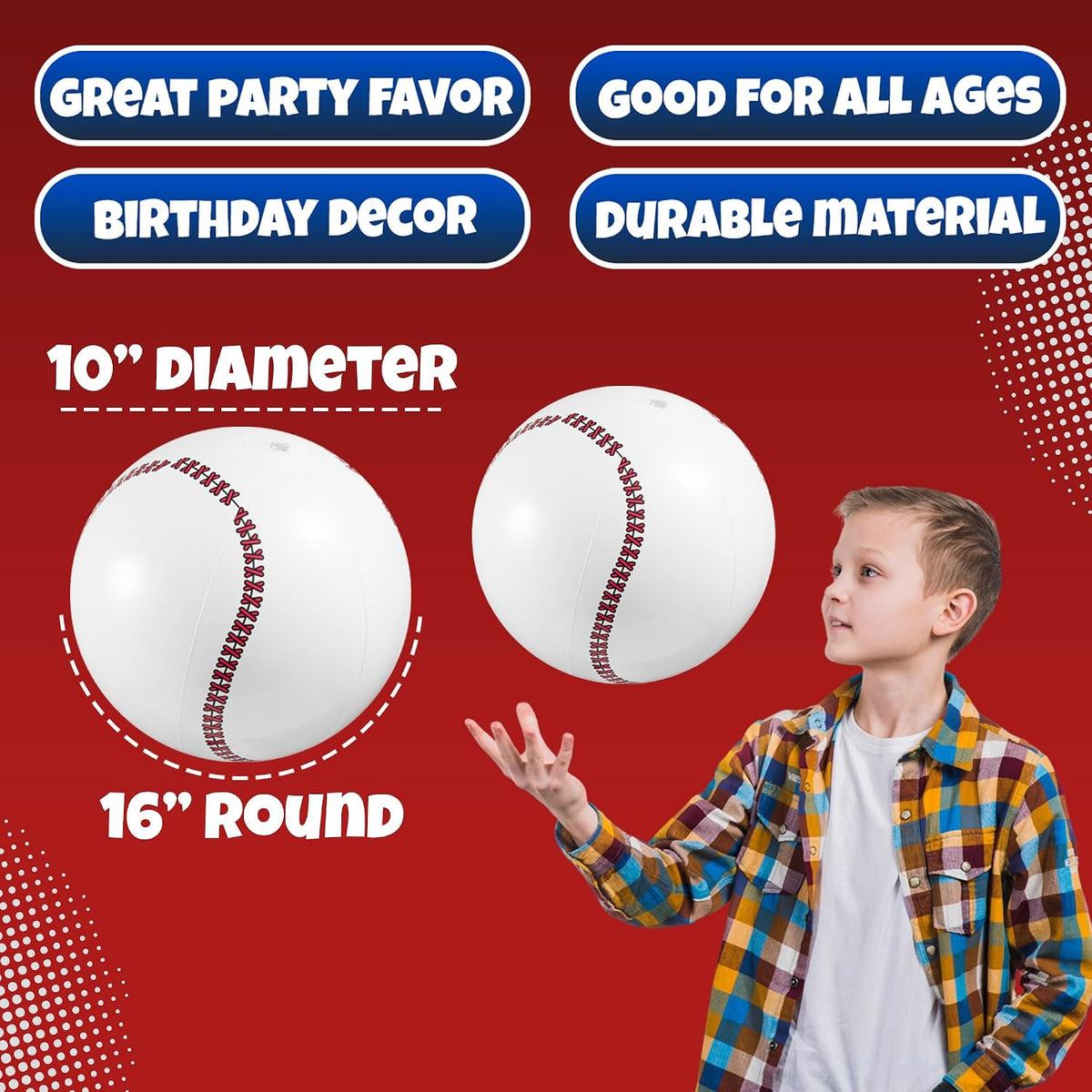 12-Pack Inflatable Soccer Balls 16-inch - Baseballs / 12 - image 4