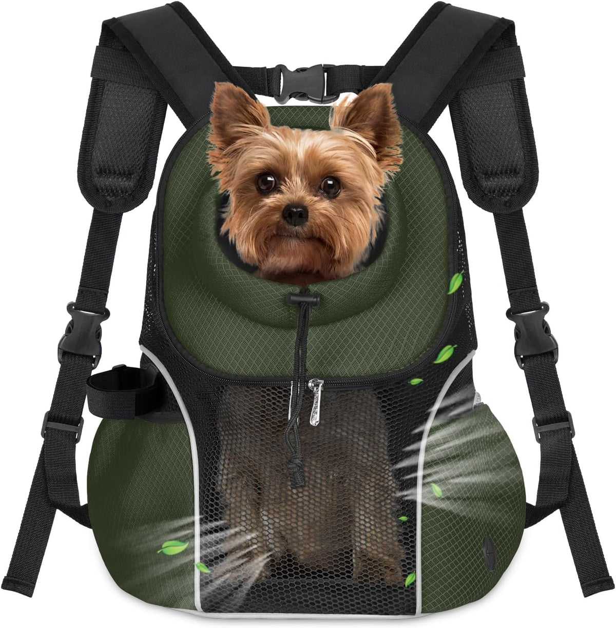 WOYYHO Pet Dog Carrier Backpack - H-Army Green / Large(10-14lbs)
