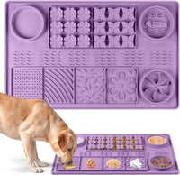 Silicone Snuffle Mat for Dogs 23.6"x 15.7" Large Slow Feeder Mat - Purple:32"x20"