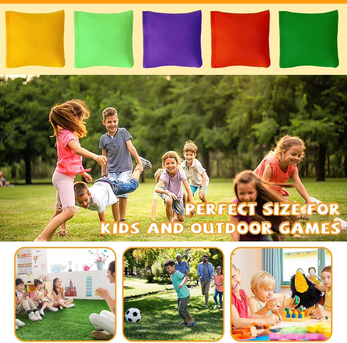 Small Colorful Nylon Bean Bags for Hand Toss Games - 2in-10 Pcs - image 4