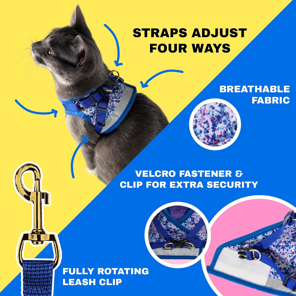 Travel Cat Harness and Leash Set - Small / Groovy Cat - image 3