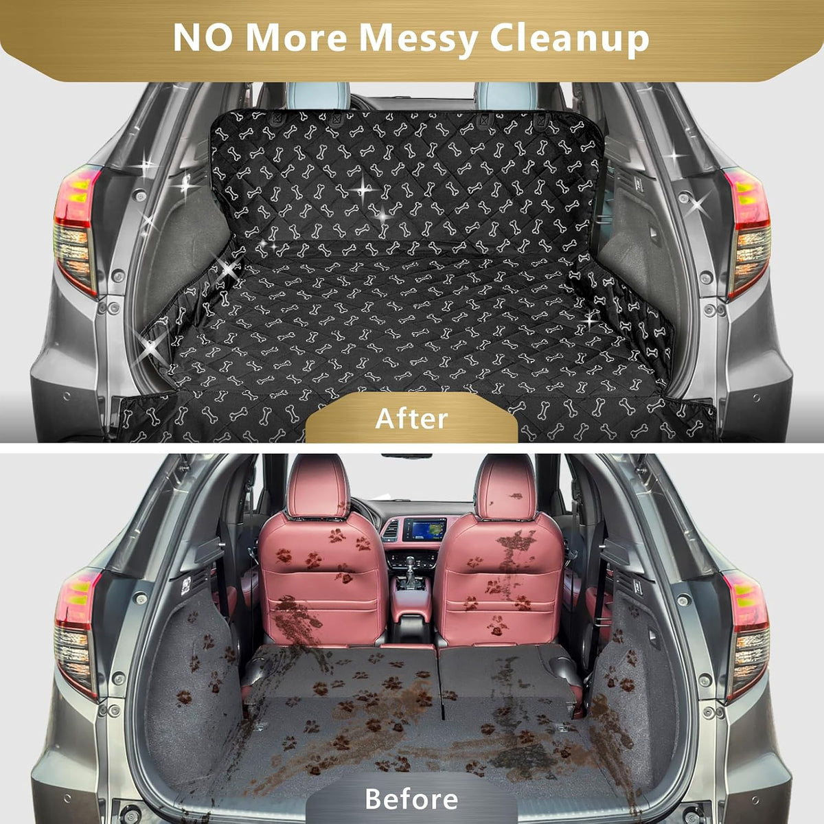 SUV Cargo Liner for Dogs - Trunk Cover for SUV with Bumper Flap Protector – Essentials for Dogs - Bone / Standard: 55" x 91" - image 3