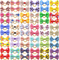 Dog Hair Bows Small Puppy Clips for Pet Grooming Accessories Doggy - 60pcs rubber bands dog hair bows