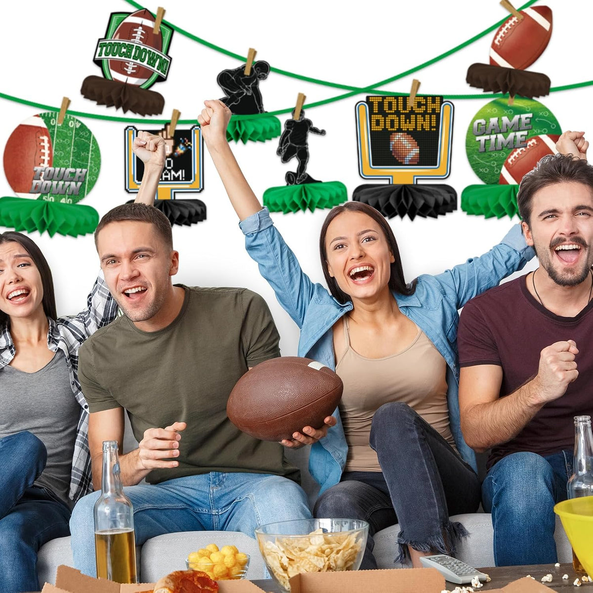 Gatherfun10PCS Football Party Decorations Football Table Centerpiece - image 4