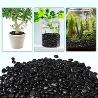 5 lbs Black Pebbles for Indoor Plants, 3/8" Small Rocks for Plants Indoor, Succulent, Bamboo, Vase, Decorative Black River Rocks Pea Gravel, Highly Polished