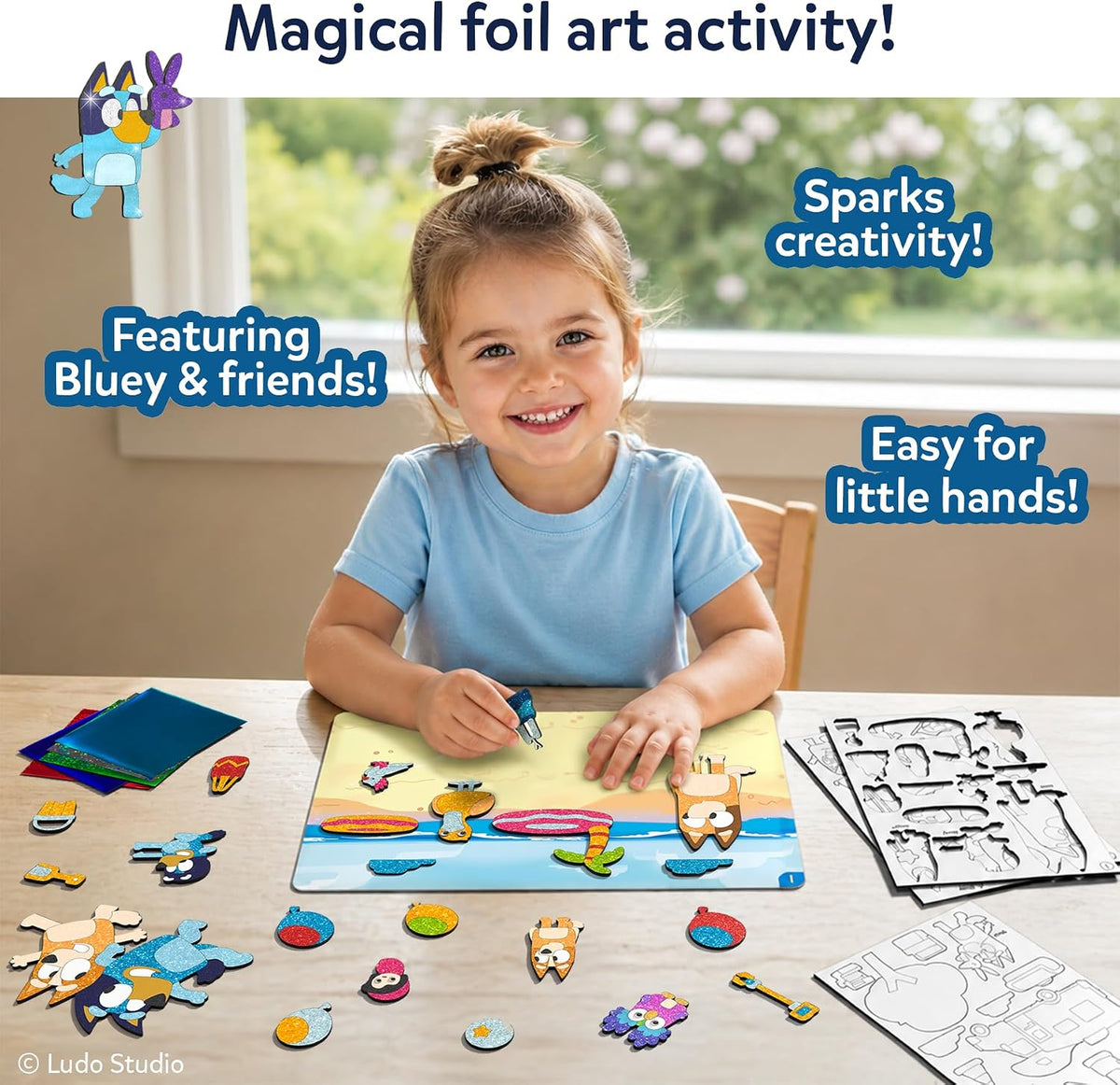 Skillmatics Foil Fun Unicorn & Princesses, Foil Art & Craft - 4. Bluey - image 2