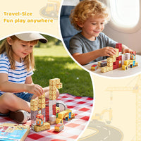 EWED 200 piece forest themed magnetic building blocks with trees, houses and figures - view 17