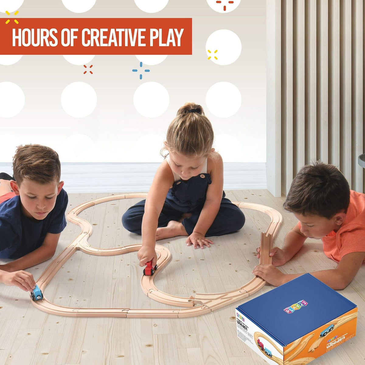 Wooden Train Track 52 PCS Set - image 2