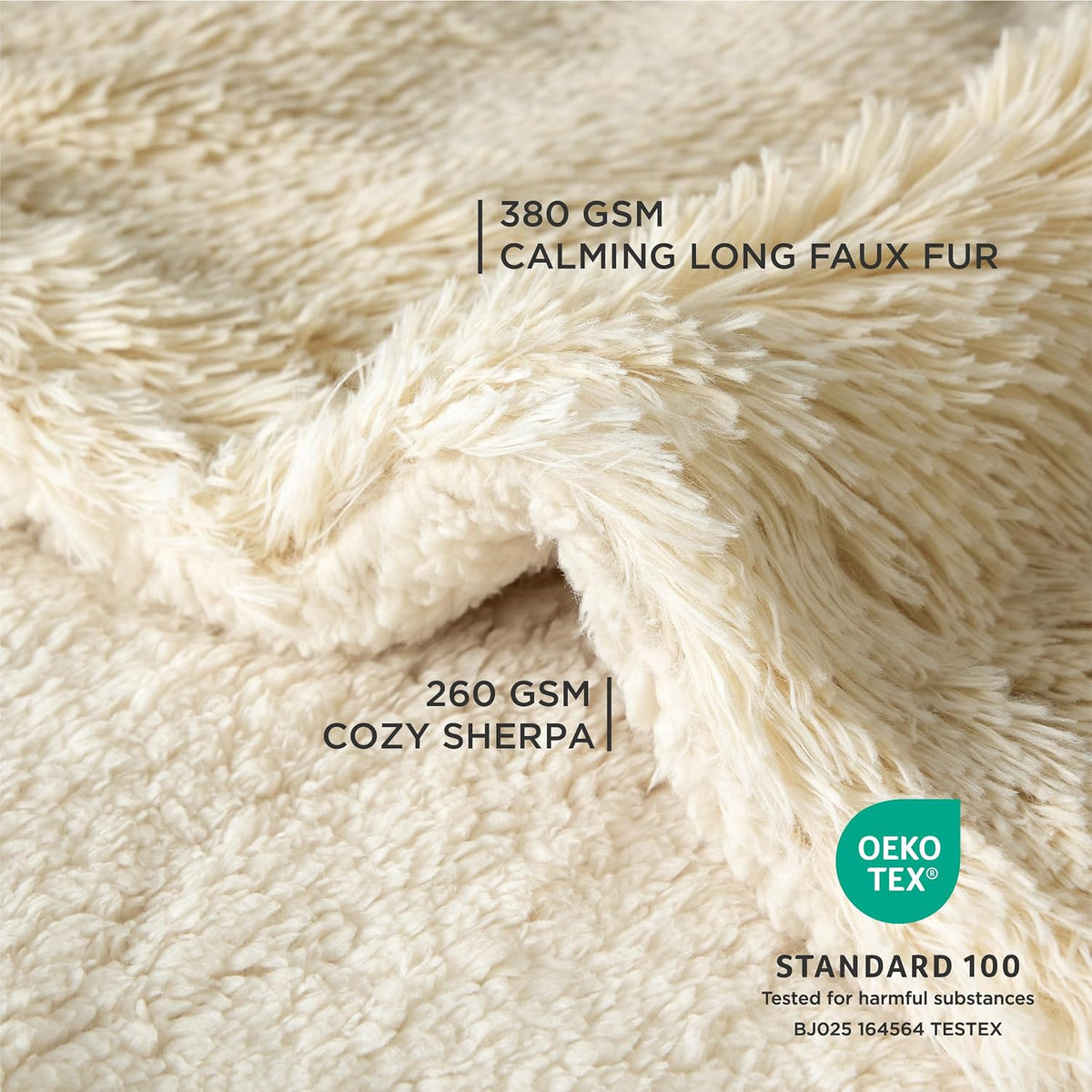 Bedsure Waterproof Dog Blankets for Large Dogs, Fluffy Faux Fur - Cream / M(30x40") - image 2