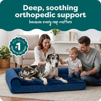 Furhaven Orthopedic Dog Bed for Large Dogs w/ Removable Bolsters - Jumbo Plus / Deep Sapphire - image 2