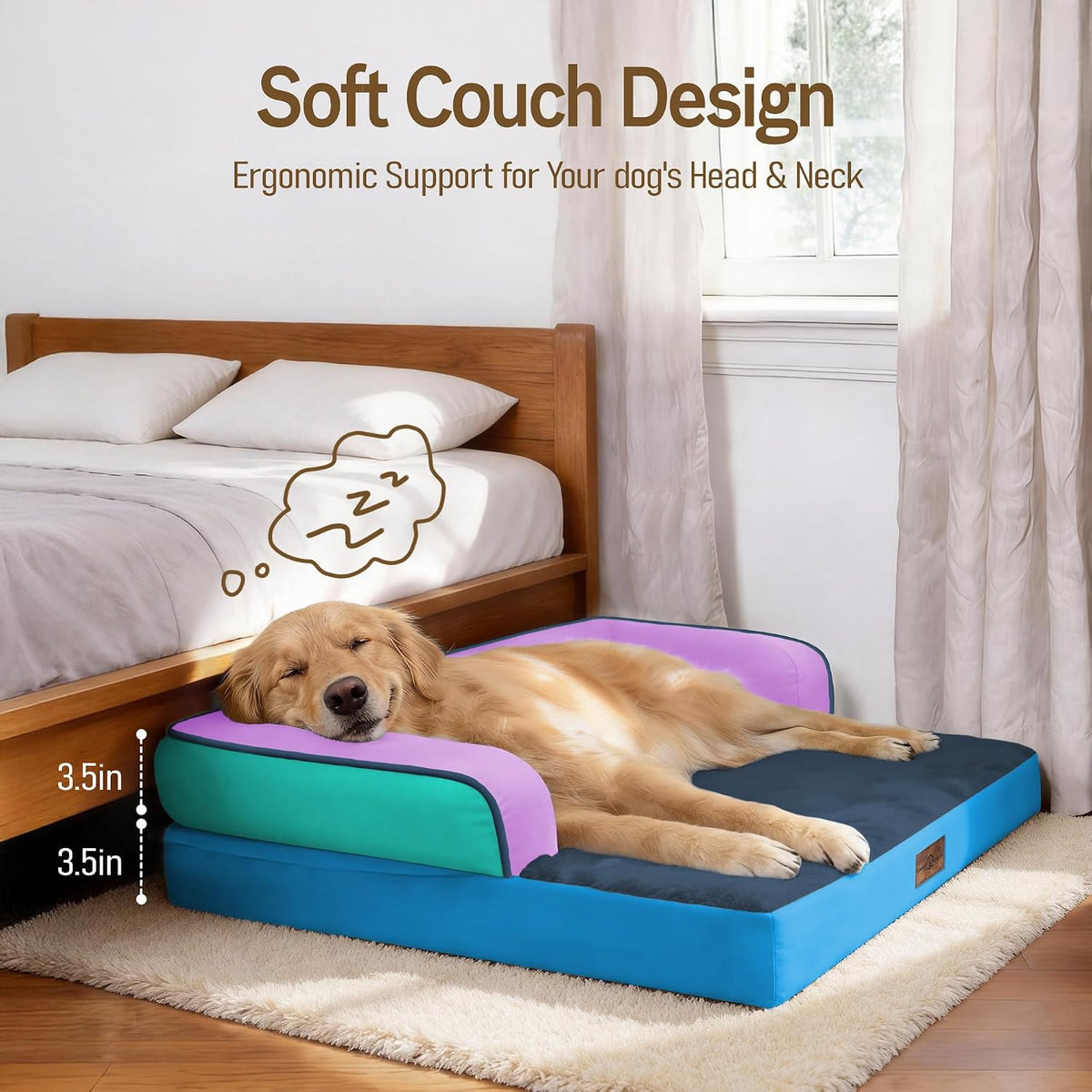 Comfort Expression Orthopedic XL Dog Bed for Large and Extra Large - Ocean Twilight / 36"L x 27"W x 7.5"Th - image 3