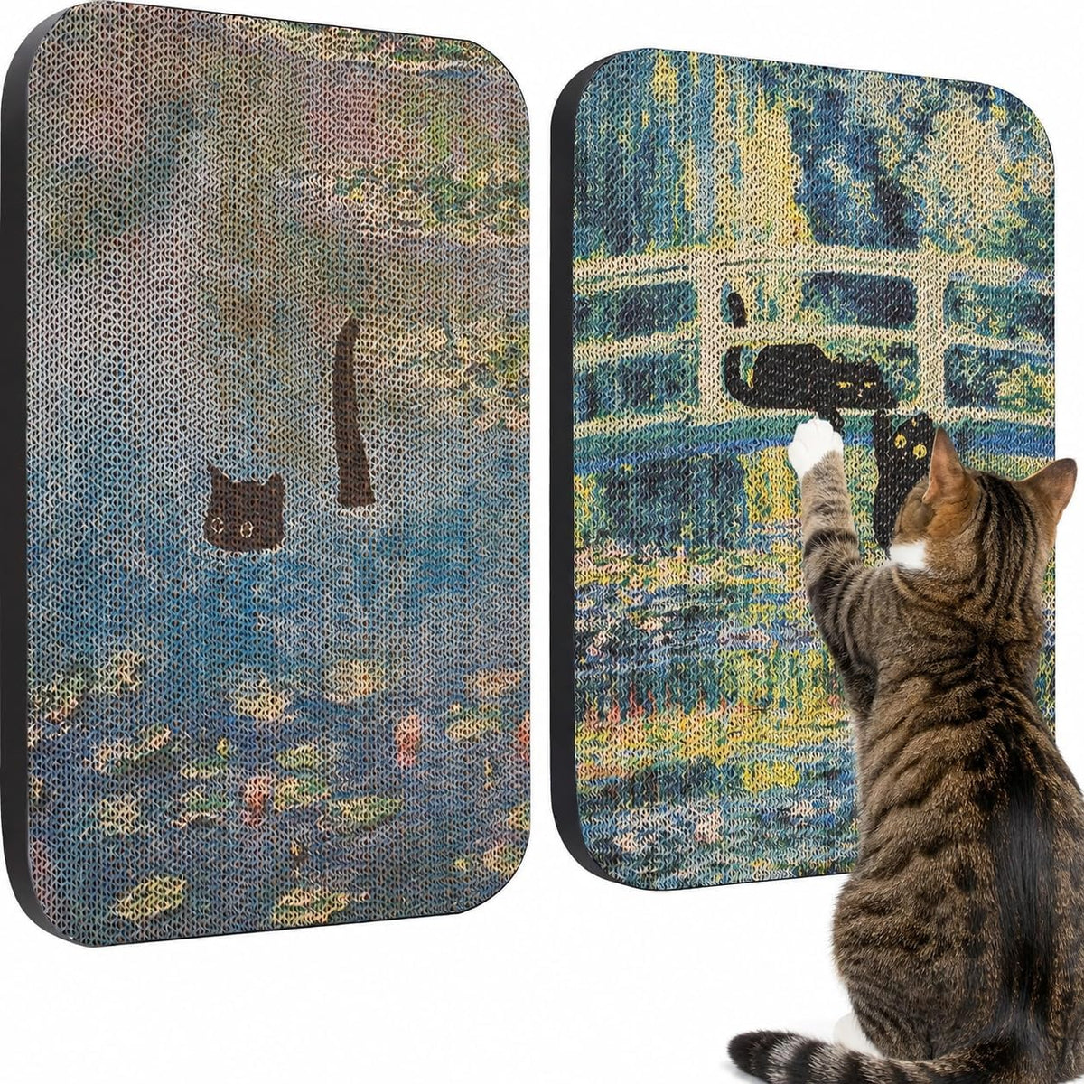 Cat Wall Scratcher, Art Cat Scratching Board for Indoor Cats – Essentials for Cats - Pond & Bridge New