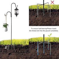MIPON 2 Pack 78 Inch Double Shepherds Hooks for Outdoor Bird Feeder,Hanging Plants,Solar Light,Adjustable 78/62/46/30 Inch,3/4 Inch Width Heavy Duty Garden Shepards Hook