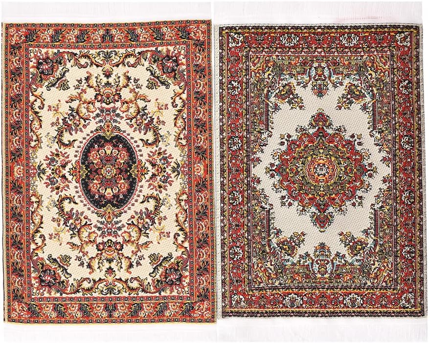 iLAND Miniature Dollhouse Accessories of Carpet for Dollhouse - 2pcs Fragrance