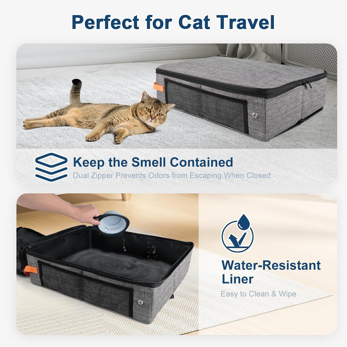 SuzziPaws Portable Collapsible Cat Litter Box Leak-Proof for Travel - image 4