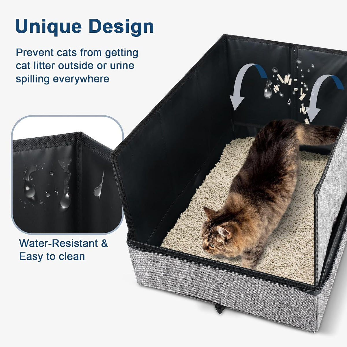 SuzziPaws Portable Collapsible Cat Litter Box Leak-Proof for Travel - image 3