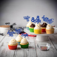 30pcs 16th Birthday Cupcake Toppers - 8th / Deep Blue - image 4
