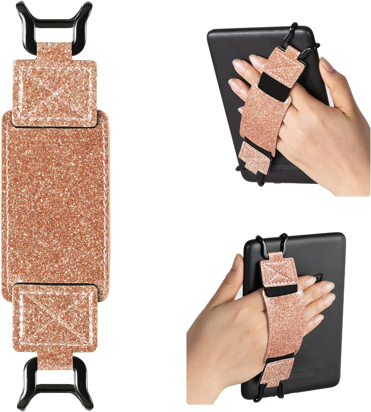 CoBak 2 Pack Secure Hand Strap for Ebook Reader - Rosegoldstar-1 Pack / 6-7.5"