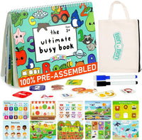 BenBen Busy Book for Toddlers 3-5, Pre-Assembled, 30 Pages