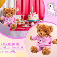 Skicuff pink 2-piece teddy bear pajama outfit with top and pants - view 19