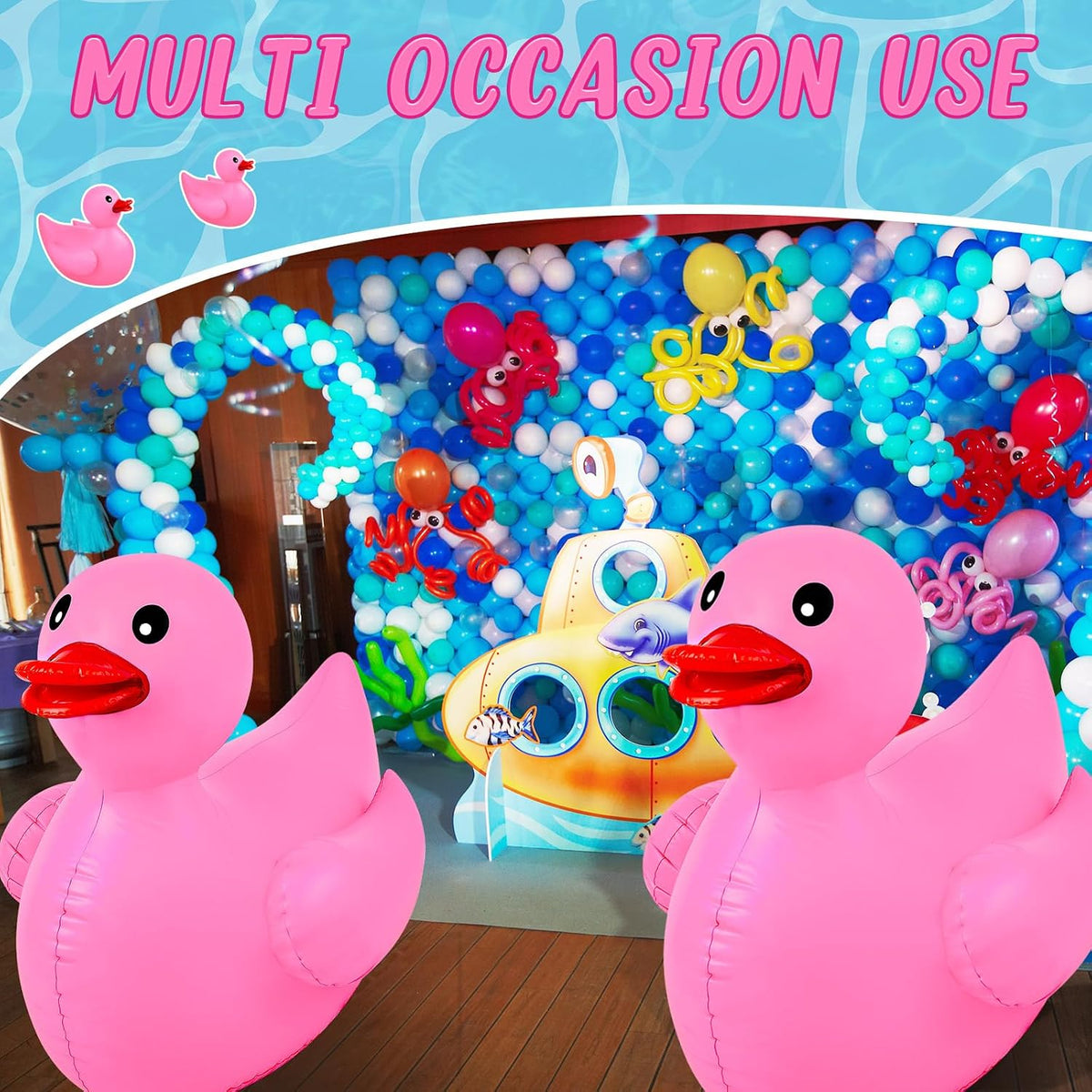 Hungdao 1 Pack 4 Feet Giant Inflatable Duck Pool Float - Pink / 1 - image 4