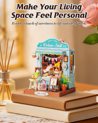 Rolife Tipsy Cat Bar DIY miniature kit, layered mini bar scene for a bookshelf - view 15