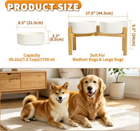 Elevated Ceramic Dog Bowl - White / Large - image 2